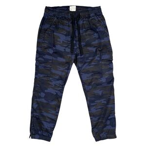 Sanctuary Surplus Camo Jogger Pants Womens Size M Stretch Black Blue